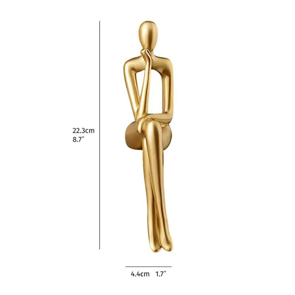 Set of 4 Golden Abstract Sitting Sculptures - Creative and Modern Art Pi… - Picture 6 of 9